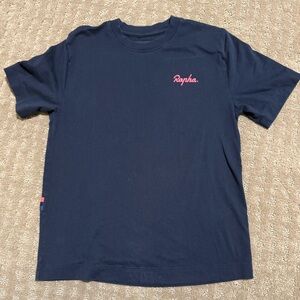 Women’s Rapha Dark Blue Navy blue Tee with Pink Logo XS